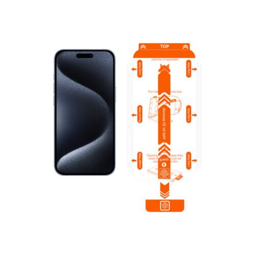 Ochranné sklo pro iPhone 15 Pro Max se snadným aplikátorem Mobile Origin Screen Guard - 2ks - Obrázek 2