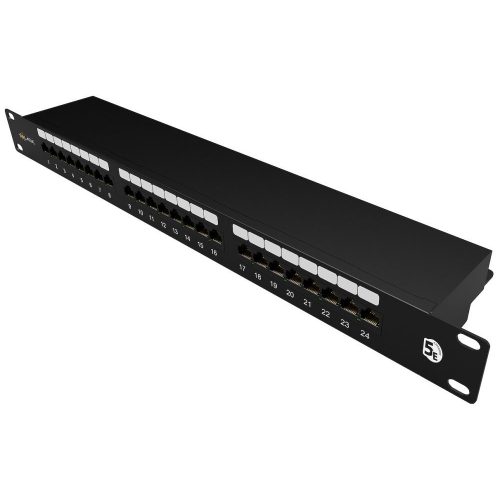 Patch panel Solarix SX24-5E-STP-BK-N 24x RJ45 CAT5E STP 1U s vyvazovací lištou - Obrázek 2