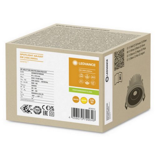 Podhledové LED svítidlo LEDVANCE SPOT ADJUST bílé 8W 3000K CRI90 36° stmívatelné - Obrázek 2