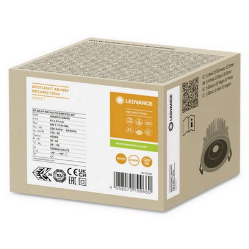 Podhledové LED svítidlo LEDVANCE SPOT ADJUST bílé 8W 4000K CRI90 36° stmívatelné - Obrázek 2