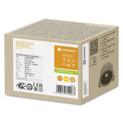 Podhledové LED svítidlo LEDVANCE SPOT AIR FIX IP65 černé 6W 3000K CRI90 36° stmívatelné - Obrázek 2