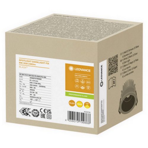 Podhledové LED svítidlo LEDVANCE SPOT DARKLIGHT UGR<19 černé 8W 3000K CRI90 36° stmívatelné - Obrázek 2