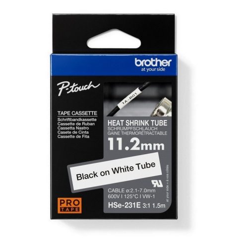 Popisovací smršťovací bužírka Brother P-touch HSe-231E bílá/černá 11