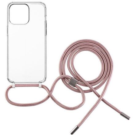 Pouzdro FIXED Pure Neck s růžovou šňůrkou na krk pro Apple iPhone 15 Pro Max FIXPUN-1203-PI