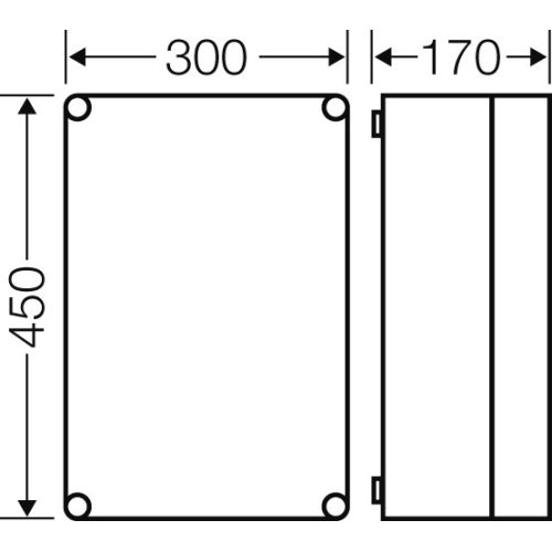Prázdná rozvodnice Hensel Mi 90300 300x450x170mm s průhledným víkem IP65 - Obrázek 2