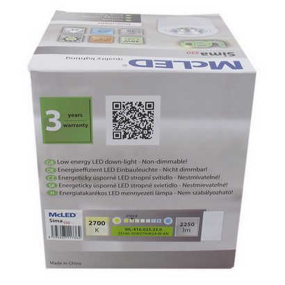 Přisazené LED svítidlo McLED Sima S30 30W 2700K ML-416.025.33.0 - Obrázek 2