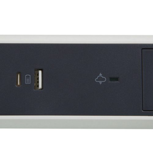 5m 3zásuvky USB A+C přepěťová ochrana Legrand 49416 bílá/tmavě šedá