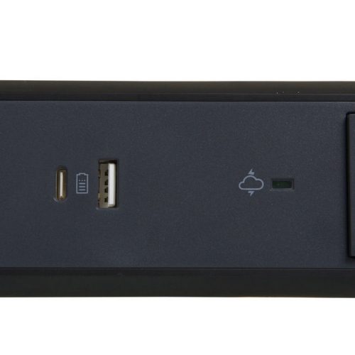 5m 5zásuvek USB A+C přepěťová ochrana Legrand 49428 černá/tmavě šedá
