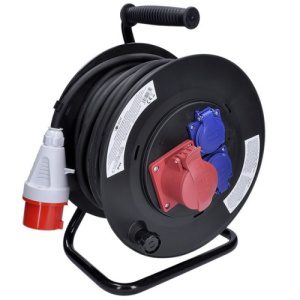 Prodlužovací přívod - na bubnu zásuvky 400V + 230V 25m kabel guma-neopren 5x1