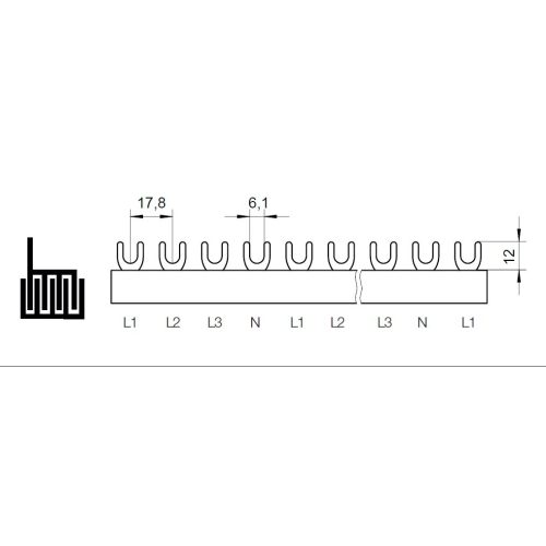 Propojovací lišta Eleman G-4L-1000/10 1000376 - Obrázek 2