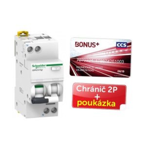 Proudový chránič s jističem Schneider Electric Acti9 iDPN N 16A B 30mA AC + poukázka CCS 200 Kč A9D55616P