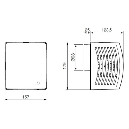 Radiální koupelnový ventilátor se zpětnou klapkou Soler & Palau EB 100 N S - Obrázek 2