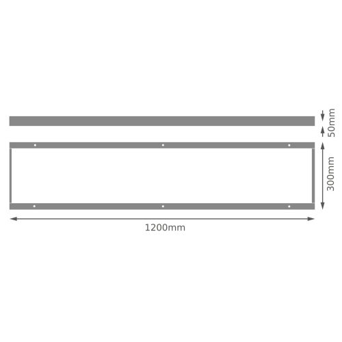 Rámeček pro přisazenou montáž svítidel LEDVANCE Louver 1200x300mm bílý - Obrázek 2