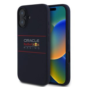Red Bull Silicone Horizontal Logo MagSafe Zadní Kryt pro iPhone 16 Plus Navy RBHMP16M24SIHSRV
