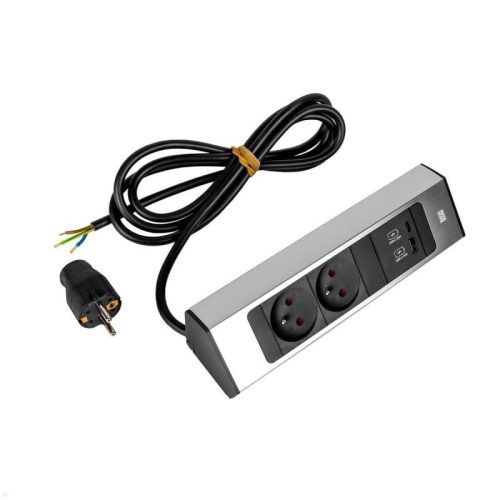 Rohová zásuvková lišta Bachmann 932.003 CASIA 2x230V USB nabíječka A/C - Obrázek 2