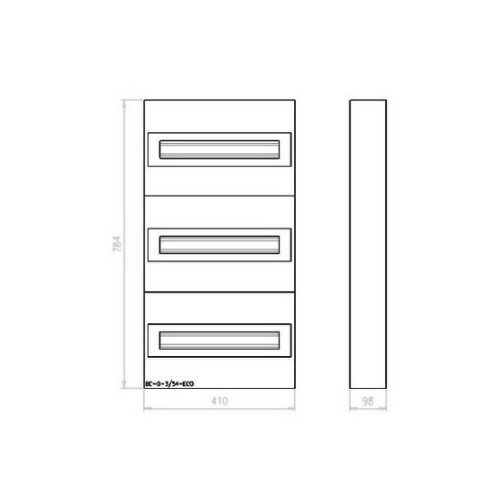 Rozvodnice EATON BC-O-3/54-TW-ECO na omítku bílé dveře 54M 281695 - Obrázek 2
