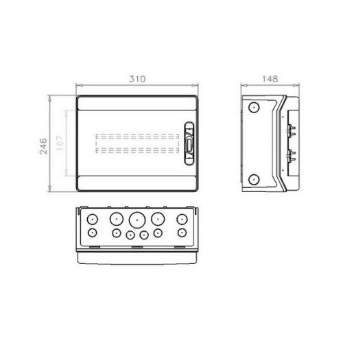 Rozvodnice EATON IKA-1/12-ST na omítku průhledné dveře 12M IP65 174197 - Obrázek 2