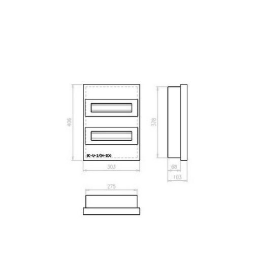Rozvodnice pod omítku EATON BC-U-2/24-TW-ECO bílé dveře 24M 281710 - Obrázek 2