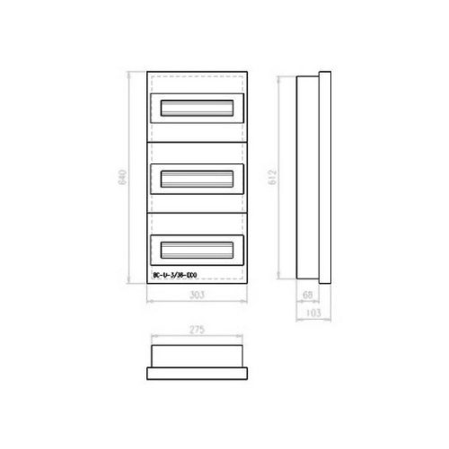 Rozvodnice pod omítku EATON BC-U-3/36-ECO průhledné dveře 36M 284641 - Obrázek 2