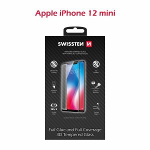 SWISSTEN ULTRA DURABLE 3D FULL GLUE GLASS APPLE IPHONE 12 MINI BLACK 8595217473096