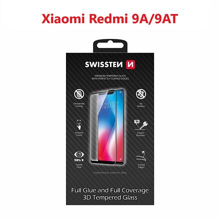 SWISSTEN ULTRA DURABLE 3D FULL GLUE GLASS FOR XIAOMI REDMI 9A/XIAOMI REDMI 9AT BLACK 64701871