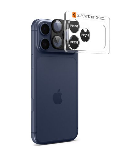 Sklo na fotoaparát pro iPhone 17 Pro Spigen Glass tR EZ Fit Optik Pro XL - černé