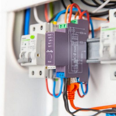 Spínací modul na DIN lištu Shelly Pro 2 2 kanály 2x16A max. zatížení 25A 110-240V AC WiFi LAN - Obrázek 2