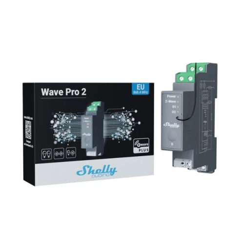 Spínací modul na DIN lištu Shelly Wave PRO 2 2x16A Z-Wave - Obrázek 2