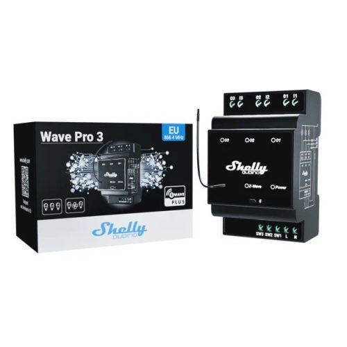 Spínací modul na DIN lištu Shelly Wave PRO 3 3x16A Z-Wave - Obrázek 2