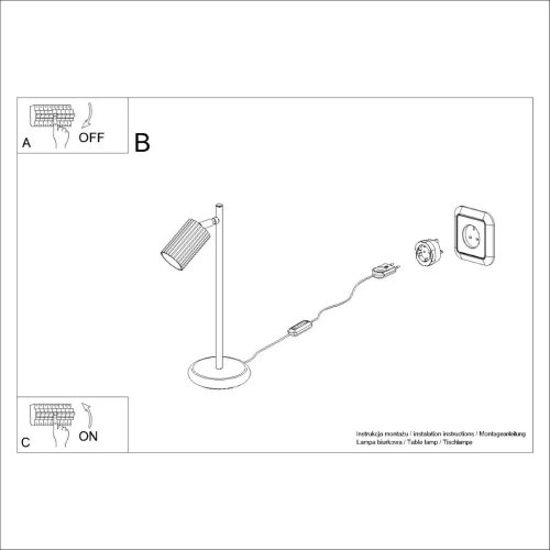 Stolní lampa SOLLUX KARBON zlatá GU10 1x10W bez žárovky SL.1567 - Obrázek 2