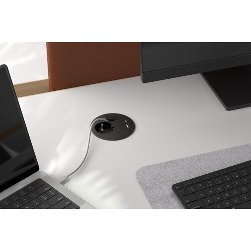 Stolní zásuvka BACHMANN 938.202 Loop in Charge černá 230V + USB nabíječka - Obrázek 2