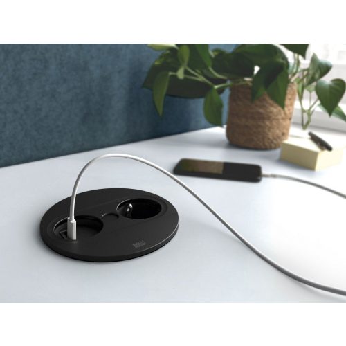 Stolní zásuvka BACHMANN Twist 2 946.106 230V + USB nabíječka matná černá - Obrázek 2