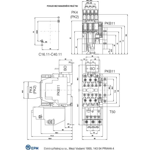 Stykač 32A 3P Elektropřístroj C32.11 220-230V/50HZ 1NO+1NC - Obrázek 2