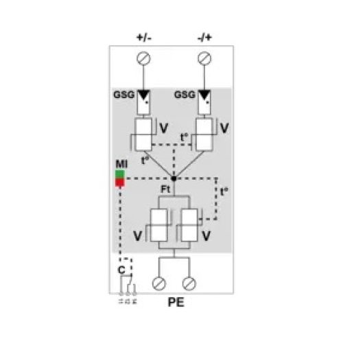 Svodič přepětí pro fotovoltaické systémy CITEL DPVN1-6CVGS-21Y-1200 - Obrázek 2