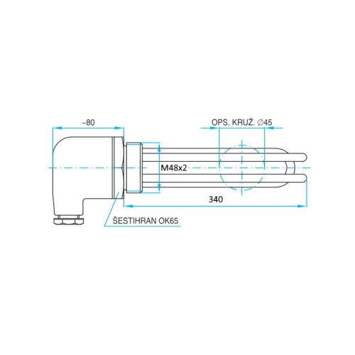Topné těleso 5144/6 4500W 230V 420690260 - Obrázek 2