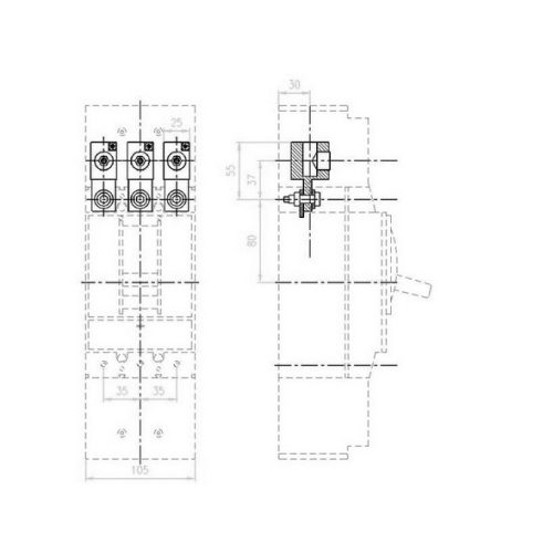 Tunelová svorka (sada) 3pól 16-185mm2 Cu EATON NZM2-XKA 271457 - Obrázek 2