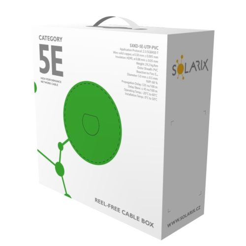 UTP kabel Solarix SXKD-5E-UTP-PVC šedý (box 100m) - Obrázek 2