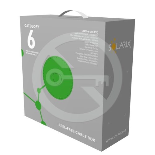UTP kabel Solarix SXKD-6-UTP-PVC šedý (box 100m) - Obrázek 2