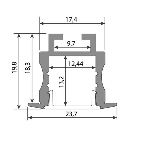 Vestavný hliníkový profil McLED AC 24x20mm s matným difuzorem 2m ML-761.036.02.2 - Obrázek 2