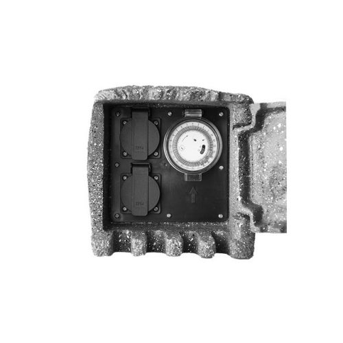 Zahradní zásuvkový sloupek/kámen Panlux STONE 2ZT hnědá 2x zásuvka + časovač PN42000004 - Obrázek 2