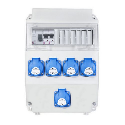 Zásuvková skříň ETI EDS11 RCD 5 B IP54 5x230V 001105250