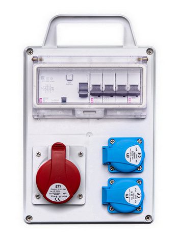 Zásuvková skříň ETI EDS8D RCD 2/1 32 B+C IP44 2x230V 1x32A/5p 001105852