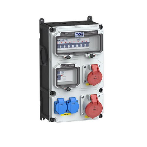 Zásuvková skříň nástěnná VARIABOX SC 53 060 VB.01 jištěná s chráničem