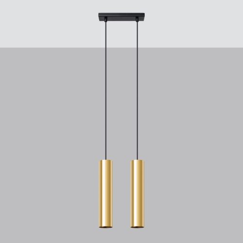 Závěsná lampa SOLLUX LAGOS 2 leštěné zlato GU10 2x10W bez žárovky SL.1241 - Obrázek 2