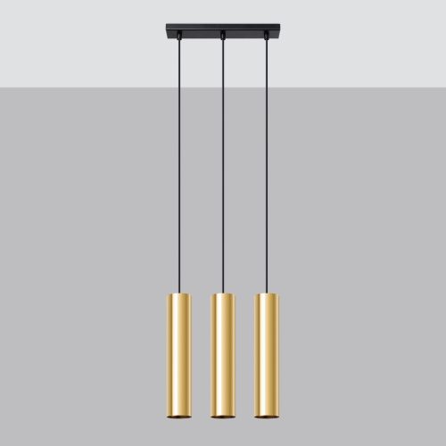Závěsná lampa SOLLUX LAGOS 3 leštěné zlato GU10 3x10W bez žárovky SL.1201 - Obrázek 2