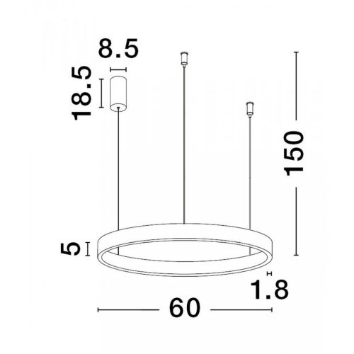 Závěsné LED svítidlo NOVA LUCE ELOWEN 60W 3000K černé 9345660 - Obrázek 2