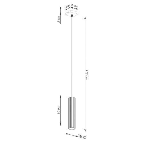 Závěsné svítidlo SOLLUX KARBON 1 bílá GU10 1x10W bez žárovky SL.1535 - Obrázek 2