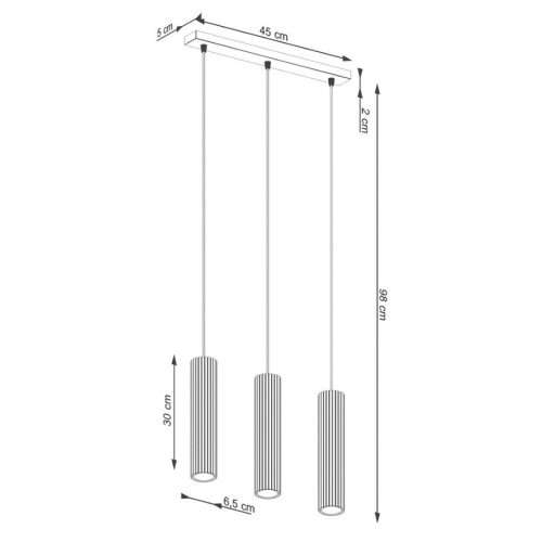 Závěsné svítidlo SOLLUX KARBON 3L krémová GU10 3x10W bez žárovek SL.1594 - Obrázek 2