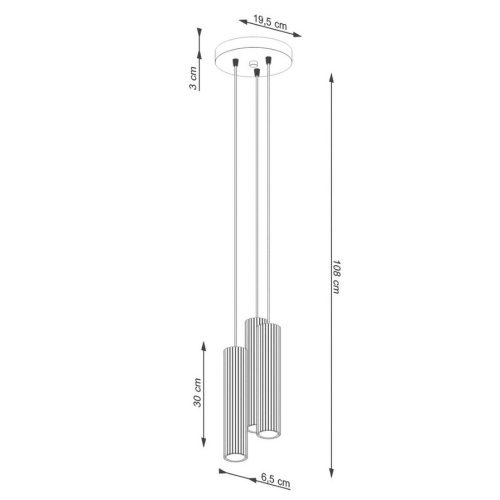 Závěsné svítidlo SOLLUX KARBON 3P bílá GU10 3x10W bez žárovek SL.1538 - Obrázek 2