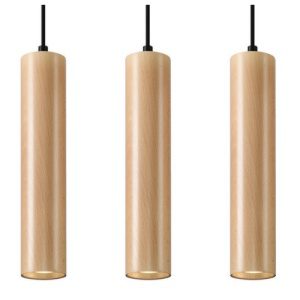 Závěsné svítidlo SOLLUX Lino 3 GU10 3x40W bez zdroje přírodní dřevo SL.0638